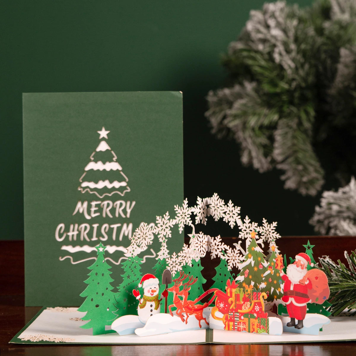 Forest Santa 3D pop-up greeting card