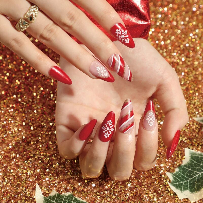 Glitter Long Holiday Nail Chips for a Festive Vibe