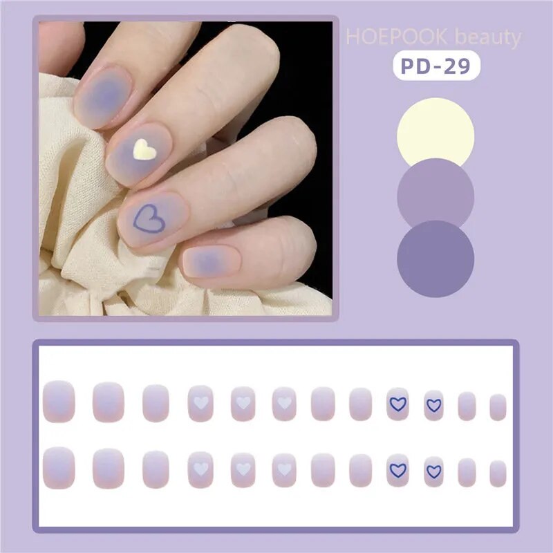 24pcs Adult Artistic Fake Nail Pieces