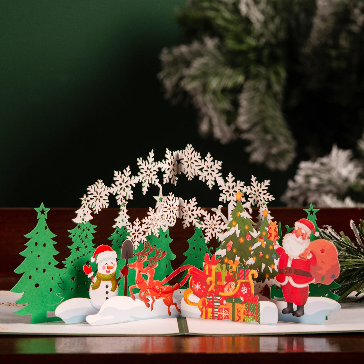 Forest Santa 3D pop-up greeting card