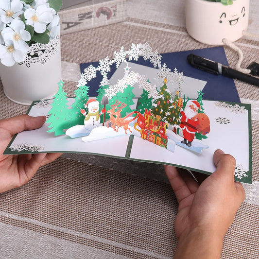 Forest Santa 3D pop-up greeting card