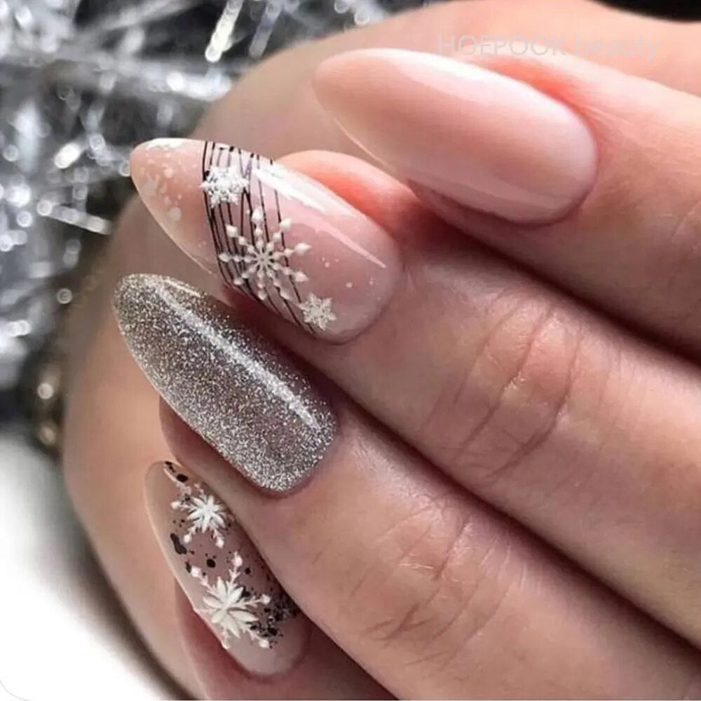 Glitter Long Holiday Nail Chips for a Festive Vibe